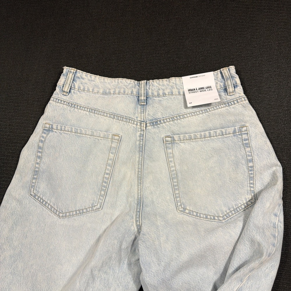 New Garage Denim urbain a Jambe Large street wide Leg Size 07/28 - Picture 5 of 6